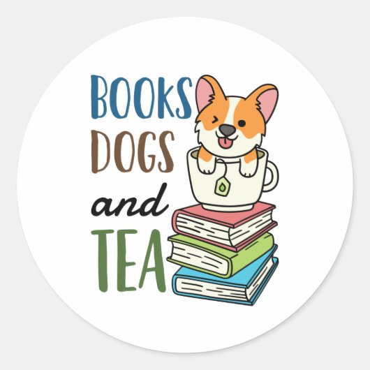 Books Dogs and Tea 読 Weekend's ラウンドシール (正面)