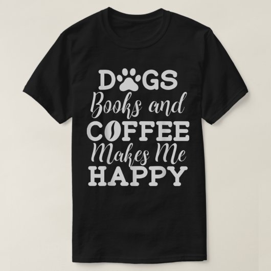Books Dogs & Coffee Bookworm 読's Tシャツ (デザイン正面)
