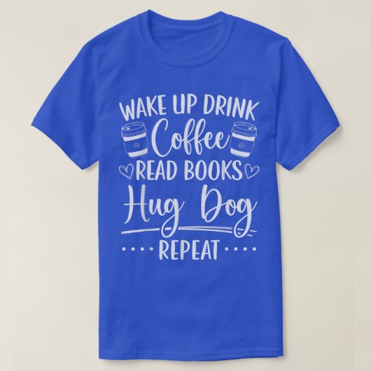 Books Dogs & Coffee Bookworm 読's Tシャツ (デザイン正面)