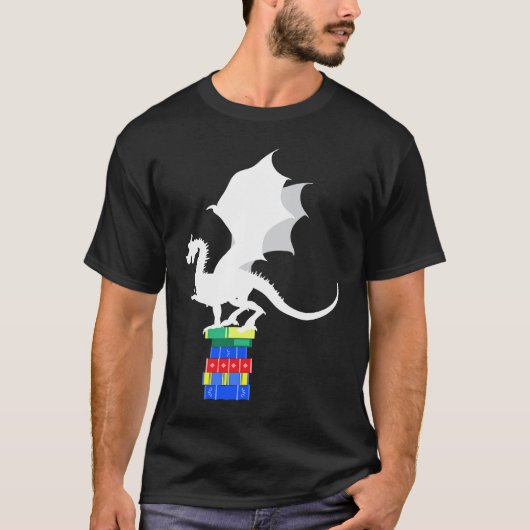 Books Dragon Reading Reading Friend Tシャツ (正面)