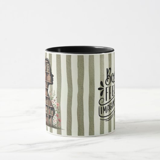 Books Feed My Imagination for Bookish マグカップ (中央)