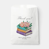 Books Floral Bridal Shower Thank you フェイバーバッグ (正面)