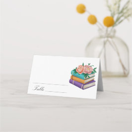 Books Floral Bridal shower - wedding place cards プレイスカード