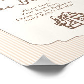 Books for baby Bebe Cafe Brown Bow Handdrawn ポスター (角)