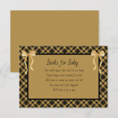 Books for Baby Black and Gold Plaid エンクロージャーカード (正面/裏面)