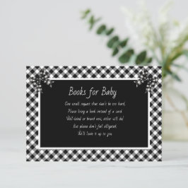 Books for Baby Black and White Plaid エンクロージャーカード