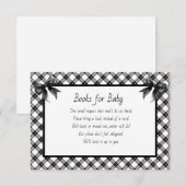 Books for Baby Black and White Plaid エンクロージャーカード (正面/裏面)