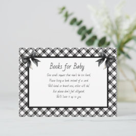 Books for Baby Black and White Plaid エンクロージャーカード
