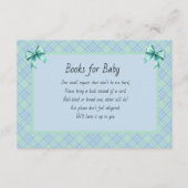 Books for Baby Blue and Green Plaid エンクロージャーカード (正面)