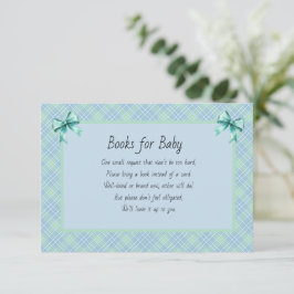 Books for Baby Blue and Green Plaid エンクロージャーカード