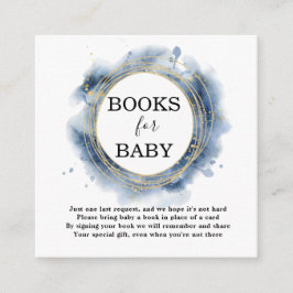 Books for Baby Blue Boy Baby Shower Enclosure Card エンクロージャーカード