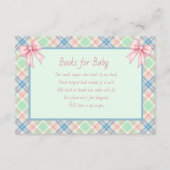 Books for Baby Blue Pink and Green Plaid エンクロージャーカード (正面)