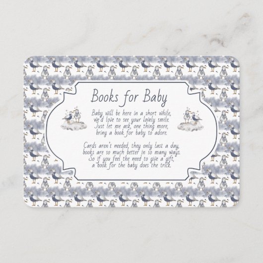 Books for Baby Blue Seagull Seashells エンクロージャーカード (正面)