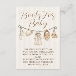 Books For Baby Boho Clothesline Baby Shower エンクロージャーカード