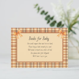 Books for Baby Brown and Orange Plaid エンクロージャーカード