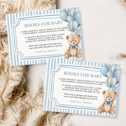Books for Baby Card Blue Bear エンクロージャーカード