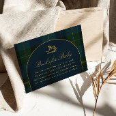 Books for Baby Card Classic Dark Green Blue Plaid エンクロージャーカード