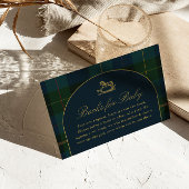 Books for Baby Card Classic Dark Green Blue Plaid エンクロージャーカード