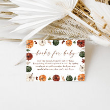 Books for Baby Card | Fall Pumpkin Baby Shower