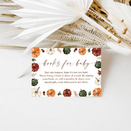 Books for Baby Card | Fall Pumpkin Baby Shower エンクロージャーカード
