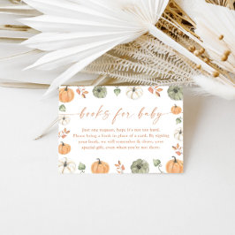Books for Baby Card | Fall Pumpkin Baby Shower エンクロージャーカード