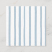 Books for Baby Cute Blue Stripes Baby Shower エンクロージャーカード (裏面)