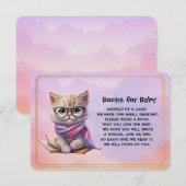Books for Baby Cute Kitten Reading A Book エンクロージャーカード (正面/裏面)