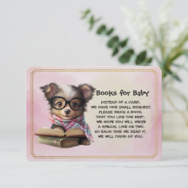 Books for Baby Cute Puppy Dog Reading A Book エンクロージャーカード