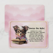 Books for Baby Cute Puppy Dog Reading A Book エンクロージャーカード (正面/裏面)