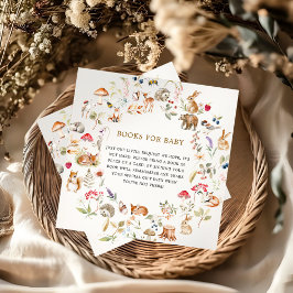 Books for Baby Forest Woodland Baby Shower エンクロージャーカード