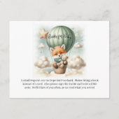 Books For Baby Fox Adventure Hot Air Balloon エンクロージャーカード (裏面)
