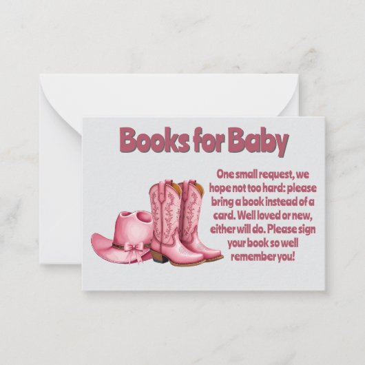 Books for Baby Girl and Diaper Raffle Cowboy Style ノートカード (正面)