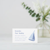 Books for Baby Italian Sailboat Blue Baby Shower エンクロージャーカード (スタンド正面)
