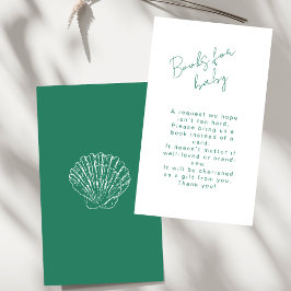 Books for Baby Marine Blue Coastal Baby Shower エンクロージャーカード