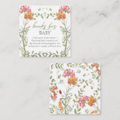 Books for Baby Meadow Flowers Baby Shower エンクロージャーカード (正面/裏面)