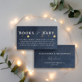 Books For Baby Moon Starry Night Navy Blue Stars エンクロージャーカード