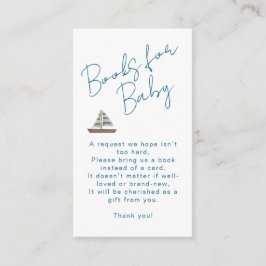 Books For Baby Nautical Waves Blue Boy Shower エンクロージャーカード