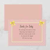 Books for Baby Pink and Yellow Plaid エンクロージャーカード (正面/裏面)