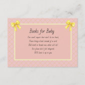 Books for Baby Pink and Yellow Plaid エンクロージャーカード (正面)