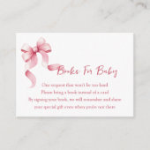 Books for Baby Pink Bow Baby Shower エンクロージャーカード (正面)