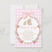 Books For Baby Pink  Bow Gingham Enclosure cards サンキューカード (正面)