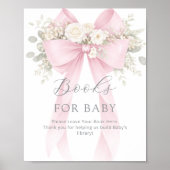 Books for baby Pink Coquette Bow Baby Shower ポスター (正面)