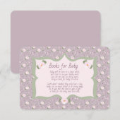Books for Baby Pink Purple Green Floral エンクロージャーカード (正面/裏面)
