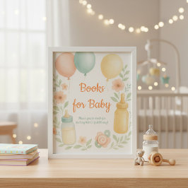 Books for Baby Poster | Soft Watercolor Decor ポスター