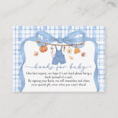Books For Baby Pumpkin Blue Fall Baby Shower エンクロージャーカード (正面)