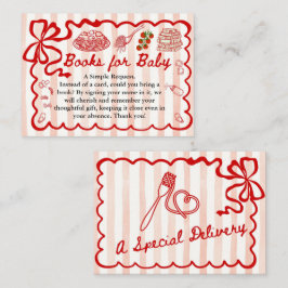 Books for Baby Red Bow Frame Enclosure Card エンクロージャーカード