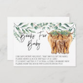 Books for Baby Shower Highland Cow Mothers 招待状 (正面/裏面)