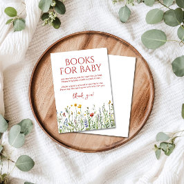 Books for Baby Spring Flowers Baby Shower エンクロージャーカード