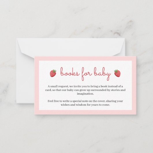Books for Baby Strawberry Baby Shower Card ノートカード (正面)