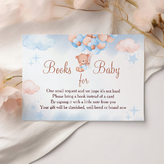 Books for Baby Teddy Bear Blue and Blush エンクロージャーカード
